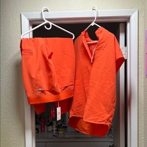 FIGS Bright Orange Scrub Set